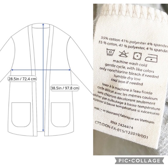 Anthropologie DONNI Sandwash Cardigan Open Front Ribbed Long Sweater Dus… - Picture 16 of 16